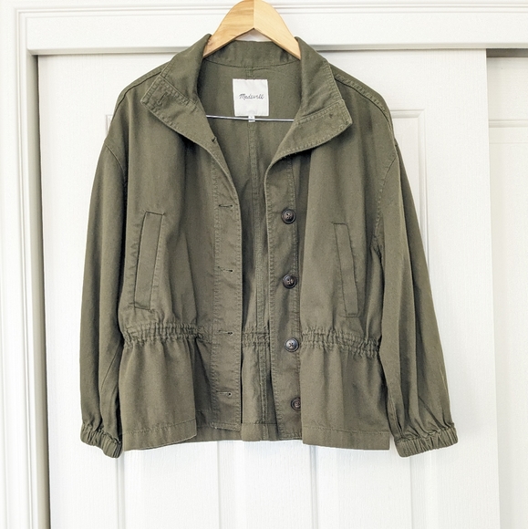 MADEWELL Highbury Military like style Balloon sleeve Button Casual Jacket Small - Picture 4 of 13